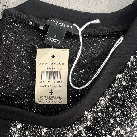 Ann Taylor nwt short sleeve mixed knit sheath dress size 4 - Picture 7 of 10